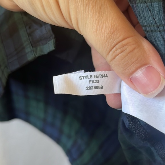 J. Crew Factory Black Watch Plaid Ruffle-Neck Top - Picture 6 of 7